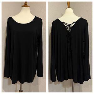 Love in Lace Up Back Long Sleeve Top Size L USA Made